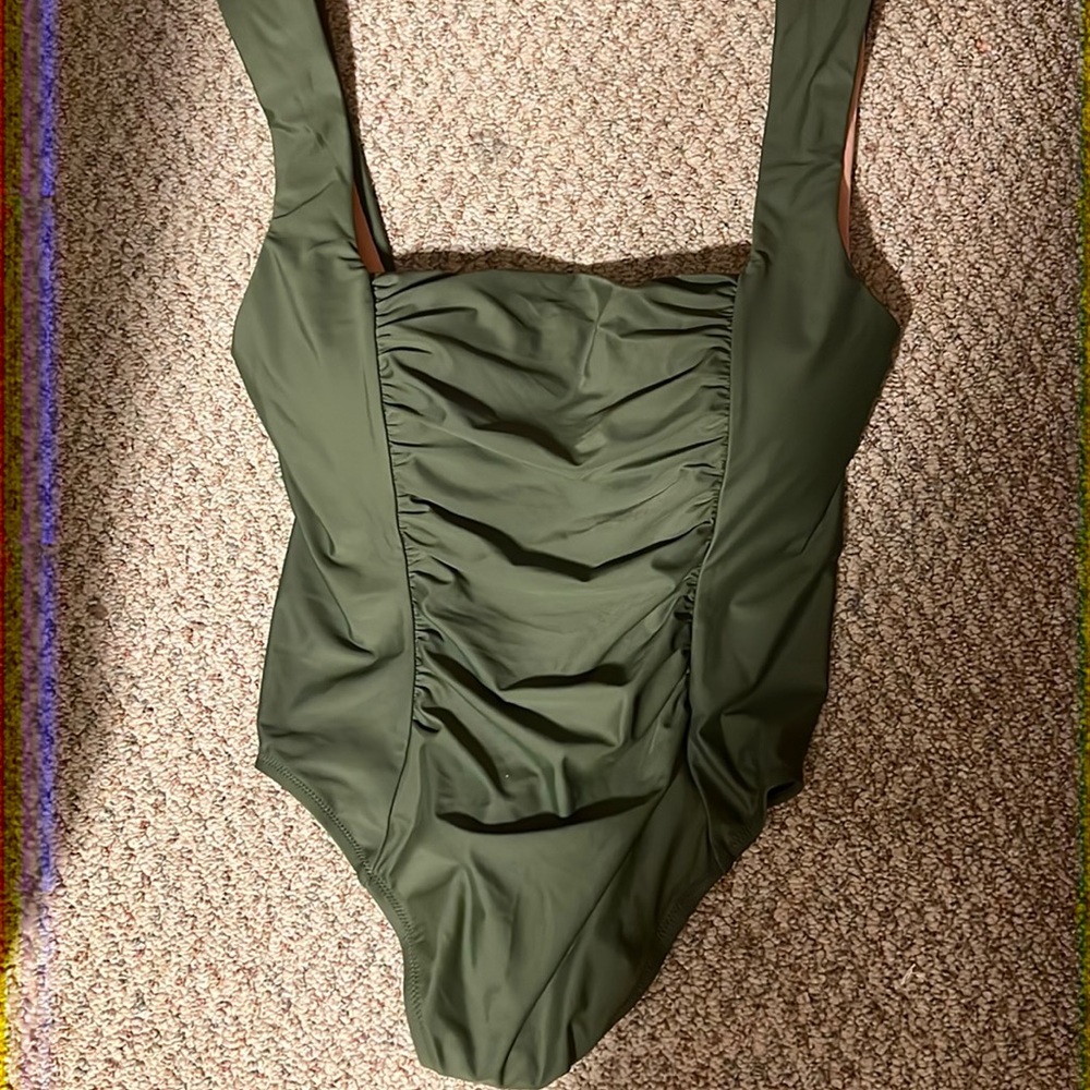 J  Crew Re.IMAGINEd 1 ps bathing suit color sag nwt  size14
